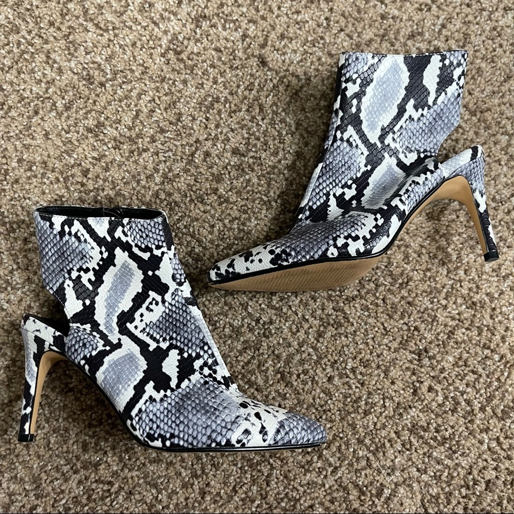Snake Print Heeled Boots